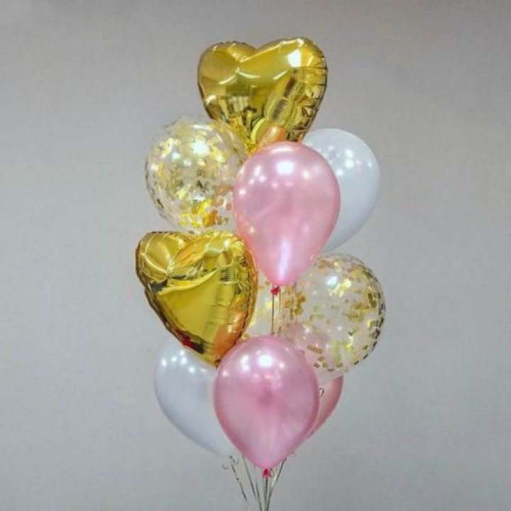 Облако шаров "Rose Gold" в Краснодаре