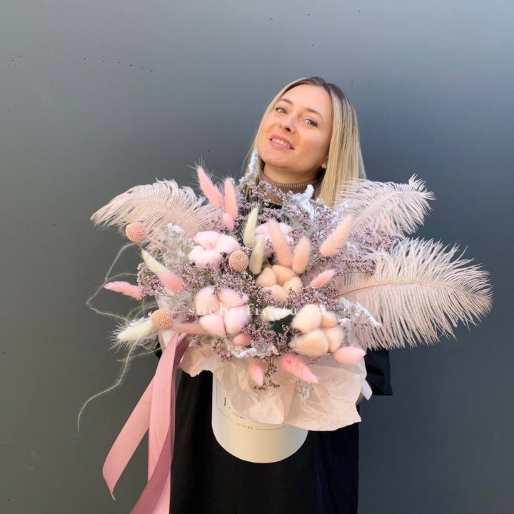 Авторский бокс с сухоцветами в Краснодаре