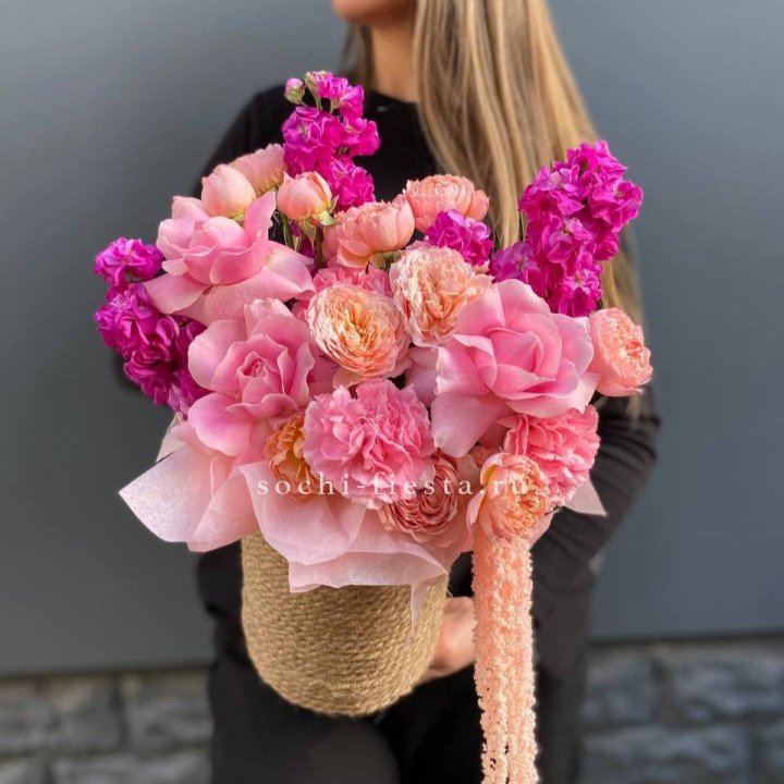 Джутовое кашпо "Crimson" в Краснодаре