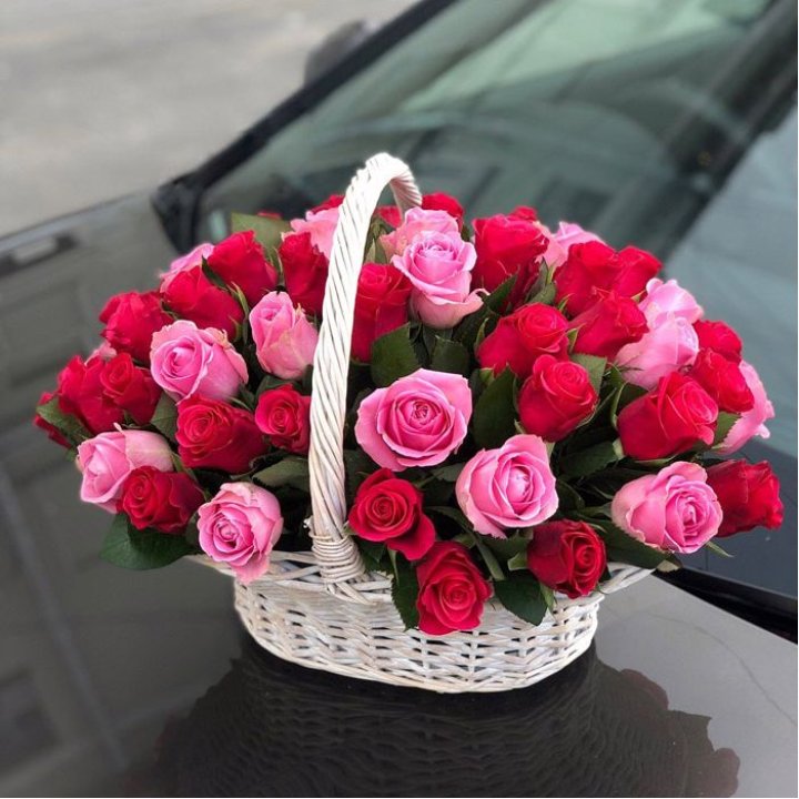 Корзина с розами L в Краснодаре