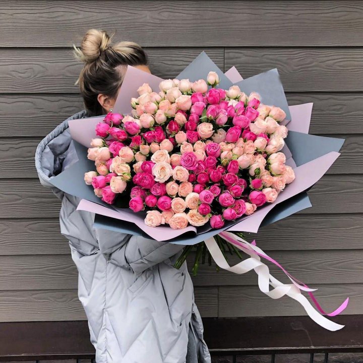 55 роз Misty & Bombastic в Краснодаре