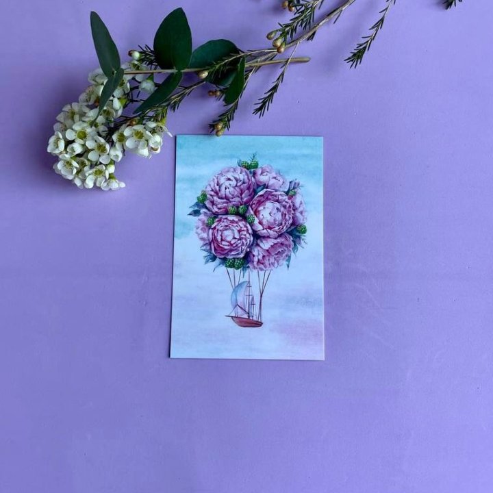 Открытка к букету "Pion aerostat" в Краснодаре