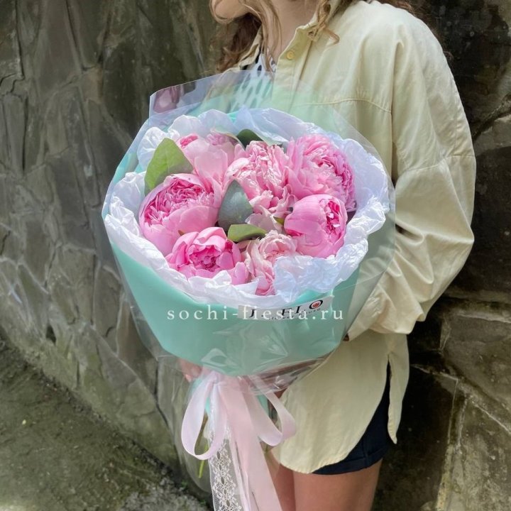 7 зефирных пионов в фоамиране в Краснодаре