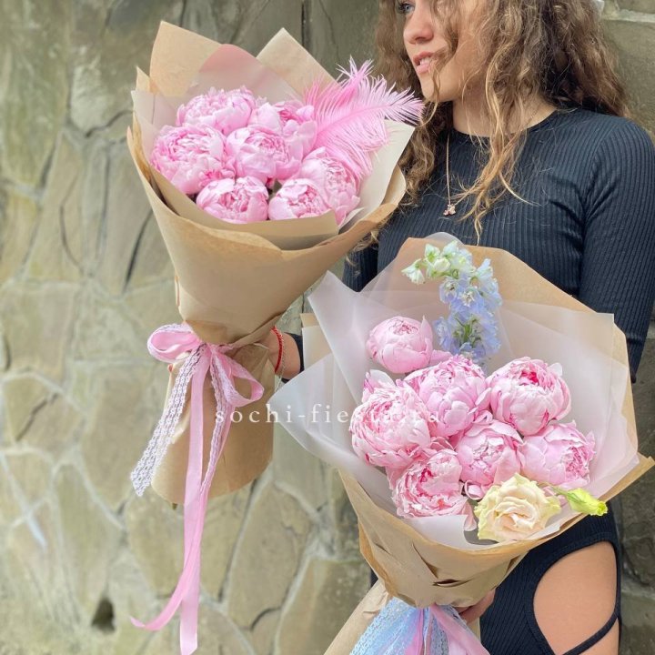 7 зефирных пионов  в Краснодаре