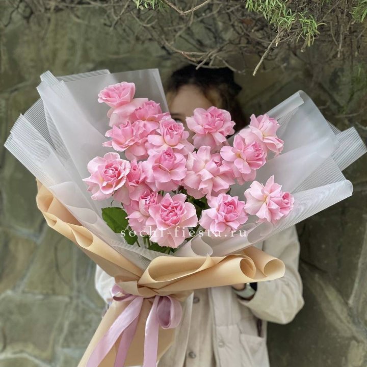Букет из 15 французских роз Pink Dream в Краснодаре