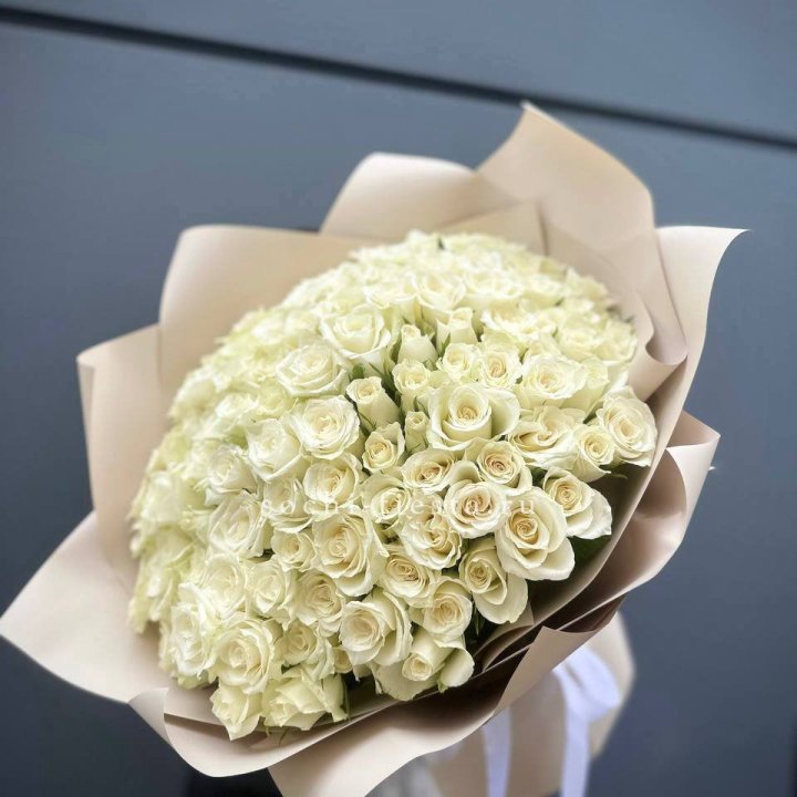 101 белая роза Athena в Краснодаре