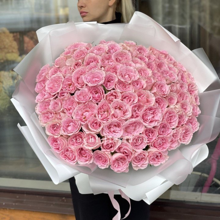 101 нежно-розовая роза в Краснодаре