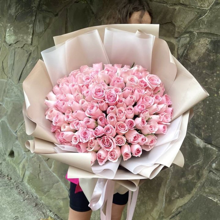 101 нежно-розовая роза Karolina  в Краснодаре