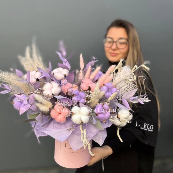 Авторский бокс с сухоцветами №4 в Краснодаре