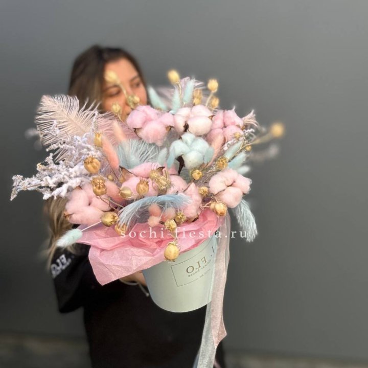 Авторский бокс с сухоцветами №2 в Краснодаре